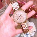 Đồng Hồ Nữ Michael Kors MK Ritz Chronograph Quartz Diamond Accent MK6475 Màu Vàng Gold