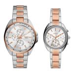 Đồng Hồ Đôi Fossil Multifunction Two-Tone Stainless Steel Watch Set BQ2642SET Màu Bạc Phối Vàng Hồng