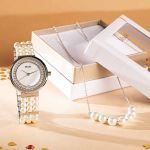 Set Đồng Hồ Và Dây Chuyền Misaki Monaco Coffret ETERNITE Màu Trắng