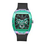 Đồng Hồ Unisex Guess 2-Tone Case Black Genuine Leather/Silicone Watch GW0202G5 Màu Xanh Đen