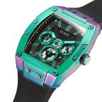 Đồng Hồ Unisex Guess 2-Tone Case Black Genuine Leather/Silicone Watch GW0202G5 Màu Xanh Đen