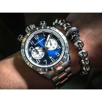 Đồng Hồ Nam Bomberg BB-68 Dark Blue & Silver NS44CHSS.211.9 - 44mm Màu Xám Xanh