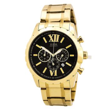 Đồng Hồ Nam Guess Function Men's Chrongraph Watch 45mm U0193G1 Màu Đen Vàng