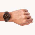 Đồng Hồ Nam Fossil The Minimalist Solar FS5841 Dây Da Màu Nâu Đen