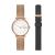 Đồng Hồ Nữ Skagen SKW1153SET Stainless Steel Watch and Strap Box Set Màu Vàng Hồng (Kèm Dây Đeo Da)