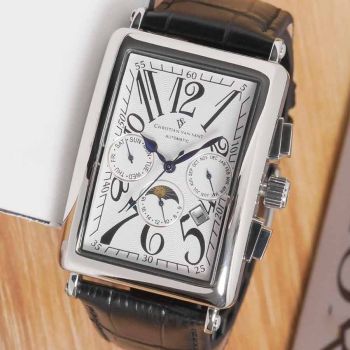 Đồng Hồ Nam Christian Van Sant Prodigy Automatic White Dial Men's Watch CV9131 Màu Đen Bạc