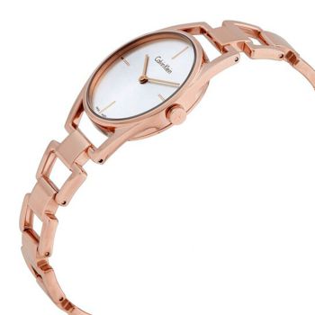 Đồng Hồ Nữ Calvin Klein CK Dainty Silver Dial Quartz Women Watch K7L23646 Màu Vàng Hồng