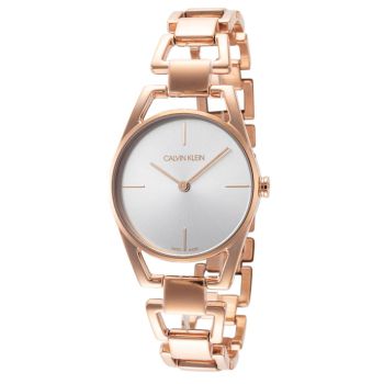 Đồng Hồ Nữ Calvin Klein CK Dainty Silver Dial Quartz Women Watch K7L23646 Màu Vàng Hồng