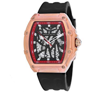 Đồng Hồ Nam Christian Van Sant Odyssey Automatic Black Dial Men's Watch CV6194B Màu Đen Phối Vàng Hồng
