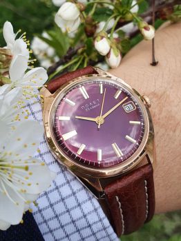Đồng hồ vàng đúc Liên Xô Poljot 23 jewels automatic mặt huyết