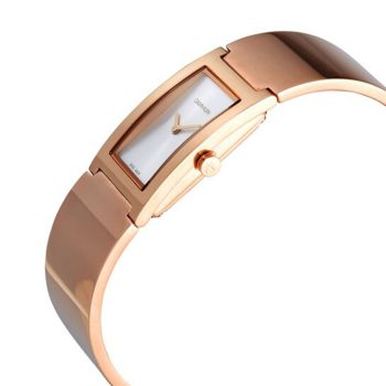 Đồng Hồ Nữ Calvin Klein CK Dress Quartz Silver Dial Ladies Watch K9C2N616 Màu Vàng Hồng