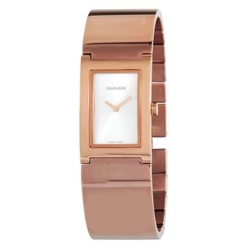 Đồng Hồ Nữ Calvin Klein CK Dress Quartz Silver Dial Ladies Watch K9C2N616 Màu Vàng Hồng