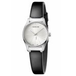 Đồng Hồ Nữ Calvin Klein CK Women Classic 24mm Silver Dial Leather Watch K4D231C6 Màu Đen