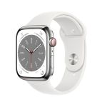 Đồng Hồ Thông Minh Apple Watch S8 LTE 45mm Viền Thép Màu Trắng
