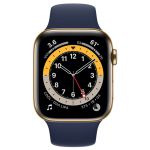 Đồng Hồ Thông Minh Apple Watch S6 LTE 40mm Viền Thép Dây Silicone Màu Xanh Dương
