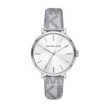 Đồng Hồ Nữ Michael Kors Addyson Three-Hand Metallic Silver PVC Watch MK2951 Màu Xám Trắng