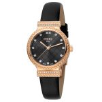 Đồng Hồ Nữ Ferre Milano FM1L149L0031 Black Leather Ladies Watch Màu Đen