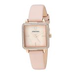 Đồng Hồ Nữ Armitron Swarovski Crystal Accented Leather Watch 75/5597RMRGBH Màu Hồng Phấn