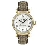 Đồng Hồ Nữ Coach 14503397 Madison Brown Signature Leather Gold Glitz Watch Màu Vàng Trắng