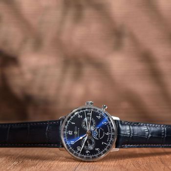 Đồng Hồ Nam Zeppelin LZ 129 Hindenburg Moondphase 70363 Màu Xanh Bạc