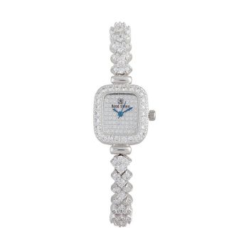 Đồng Hồ Nữ Royal Crown 1514-J-BA Dây Đá Vỏ Trắng