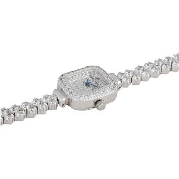 Đồng Hồ Nữ Royal Crown 1514-J-BA Dây Đá Vỏ Trắng