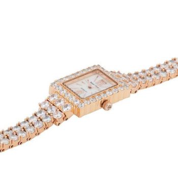 Đồng Hồ Nữ Royal Crown 3584-J-RG Dây Đá Vỏ Vàng Hồng