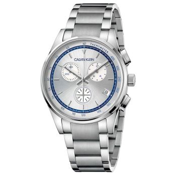 Đồng Hồ Nam Calvin Klein CK Completion Chronograph Quartz Silver Dial Watch KAM27146 Màu Bạc