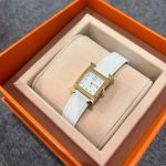 Đồng Hồ Nữ Hermès Heure H Pm Quartz Small 21x21mm Màu Bạc