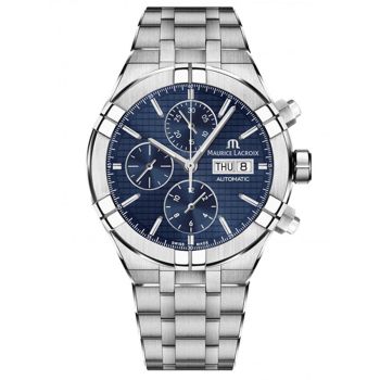 Đồng Hồ Nam Maurice Lacroix Aikon Chronograph Blue 43mm AI6038-SS002-430-1 Màu Bạc Xanh