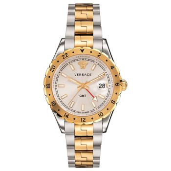 Đồng Hồ Nam Versace Hellenyium GMT Swiss Watch V11030015 42mm Màu Vàng Bạc