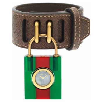 Đồng Hồ Khóa Nữ Gucci Constance Mother of Pearl Dial Ladies Watch YA150505 Màu Xanh Đỏ