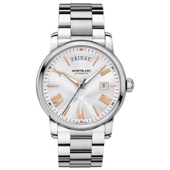 Đồng Hồ Nam MontBlanc Day-Date 114854 Màu Trắng Bạc