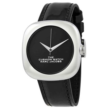 Đồng Hồ Nữ Marc Jacobs The Cushion Quartz Black Dial Ladies Watch MJ0120179301 Màu Bạc Đen