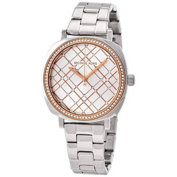 Đồng Hồ Nữ Michael Kors Nia Quartz Silver Crystal Dial Ladies Watch MK3988 Màu Bạc Phối Vàng Hồng