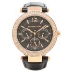 Đồng Hồ Nữ Michael Kors MK2547 Watch Strap Black Leather Màu Đen Phối Vàng Hồng