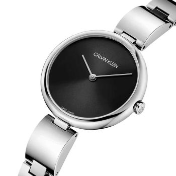 Đồng Hồ Nữ Calvin Klein CK Quartz Black Dial Watch K9U23141 Màu Bạc