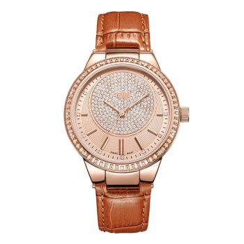 Đồng Hồ Nữ JBW Camille Rose Gold-Tone Brown Leather Ladies Watch J6345D Màu Vàng Hồng