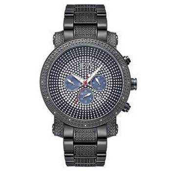 Đồng Hồ Nam JBW Victor Black Crystal Embedded Chronograph Dial Watch JB-8102-G Màu Đen