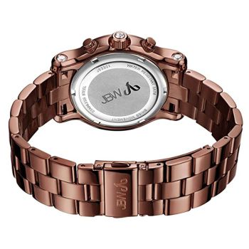 Đồng Hồ Nữ JBW Laurel 9 Diamonds & Swarovski Crystal Baguette Bezel Watch J6330L Màu Nâu