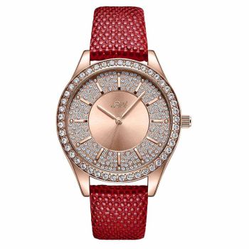 Đồng Hồ Nữ JBW J6367 10F Mặt Vàng Hồng Dây Đỏ