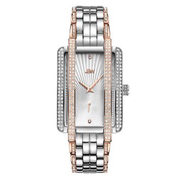 Đồng Hồ Nữ JBW Watch With Rectangular Dial J6358D Màu Bạc Phối Vàng Hồng
