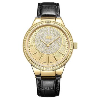 Đồng Hồ Nữ JBW Wrist Watch For Women Diamond Inlay 16 Piece Leather J6345C Màu Vàng Trắng
