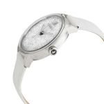 Đồng Hồ Nữ Swarovski Crystalline Silver Tone White Leather Watch 5295383 Màu Trắng