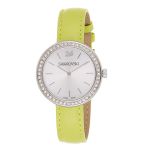Đồng Hồ Nữ Swarovski Women's White Dial Leather Band Watch 5095643 Màu Vàng