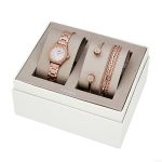 Gift Set Đồng Hồ Nữ Fossil Rose-Gold-Tone Stainless Steel Watch And Jewellery BQ3148SET Màu Vàng Hồng