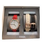 Set Đồng Hồ Nữ Fossil + Dây Da BQ3240SET Màu Đỏ/Đen/Hồng