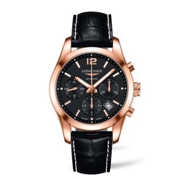 Đồng Hồ Nam Longines  Conquest Chronograph Gold 18k Automatic L27868563 41mm Màu Đen