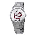 Đồng Hồ Unisex Gucci G-Timeless Silver Dial with Snake Motif Stainless Steel  Watch  YA1264076 Màu Bạc