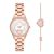 Set Đồng Hồ Nữ Michael Kors MK Lauryn Quartz Crystal Rose Gold-tone Ladies Watch And Bracelet Set MK1038 Màu Vàng Hồng